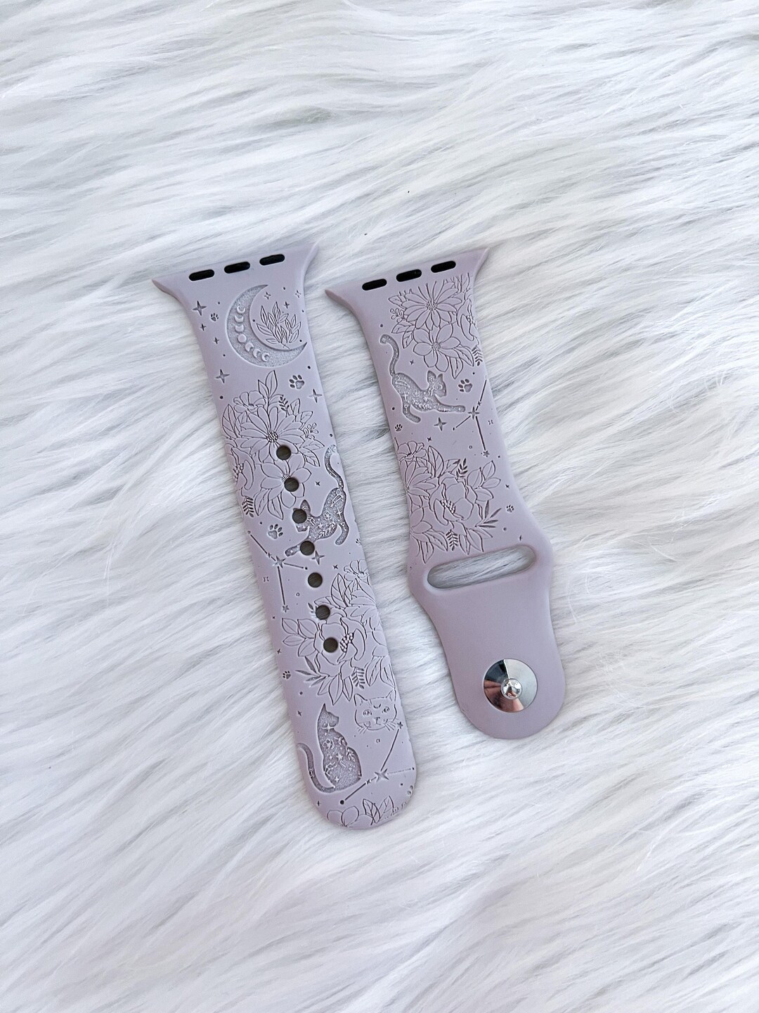 DIGITAL DOWNLOAD Celestial Witchy Cat Pattern Watchband File, Svg