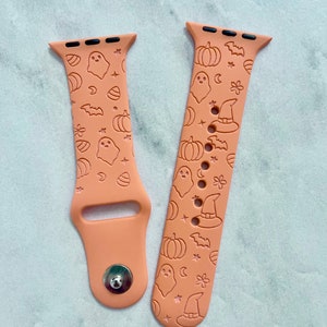 TÉLÉCHARGEMENT NUMÉRIQUE Mignon Halloween, effrayant, fantôme Watchband File, svg, watch Band Design, Laser Gravé, Laser Ready File, Glowforge Ready