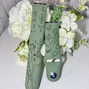 DIGITALER DOWNLOAD Schrift Blumen Schmetterling Armband Datei, svg, Uhr Band Design, Laser graviert, Laser Ready File, Glowforge Ready