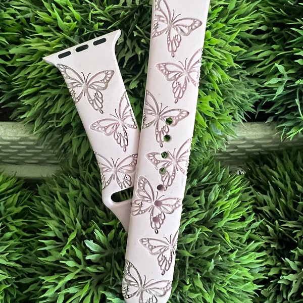 DIGITAL DOWNLOAD Monarch Butterfly Watchband File, svg, watch Band Design, Laser Engraved, Laser Ready File, Glowforge Ready