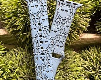 DIGITAL NEDLADDNING XOXO Smiley, kärleksklockarmbandsfil, svg, klockarmbandsdesign, lasergraverad, laserklar fil, Glowforge-klar