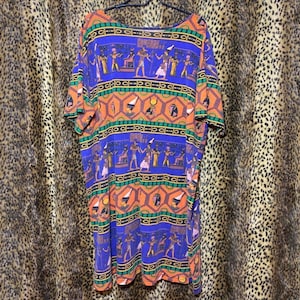BIG, Vintage, 90s, Egyptian Hieroglyphic, All-Over Print, T- Shirt