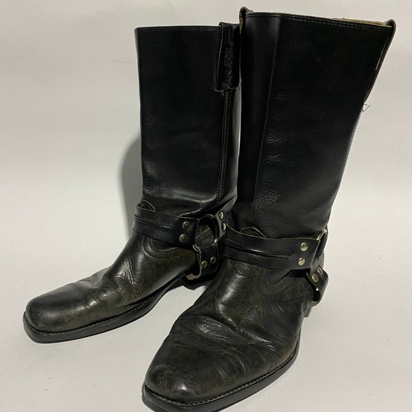 Joe Sanchez Black Leather Frye Boots w/ Buckle