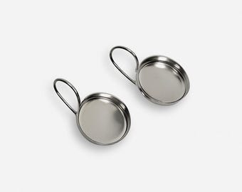 Pendientes con base lisa chapada en plata (17 mm)