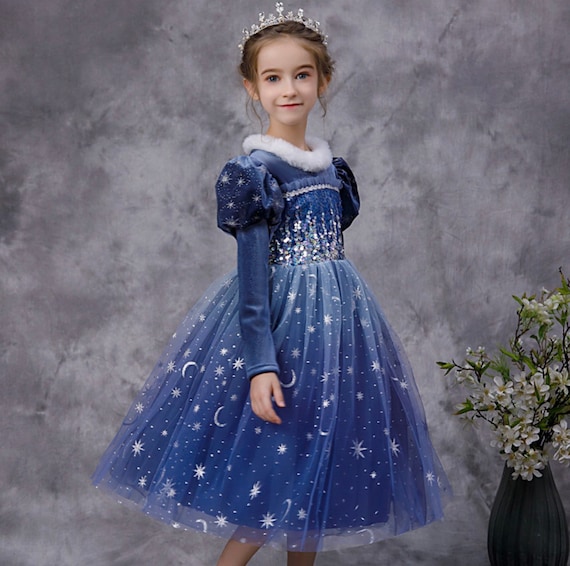 Disney Character Dress Princess Dress Girls Blue Dress Holiday | Etsy