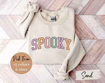 cute spooky season sweatshirt, stay spooky sweatshirt, spooky halloween crewneck, halloween lovers sweatshirt, halloween gift hoodie