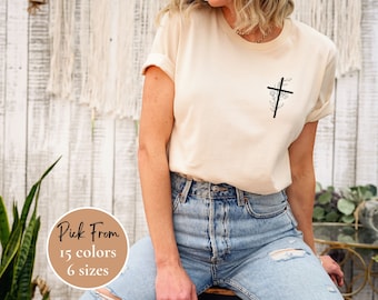 floral cross shirt, christianity shirt, christian apparel, faith apparel, christianity gift, religious shirt, Jesus T shirt, bible tshirt