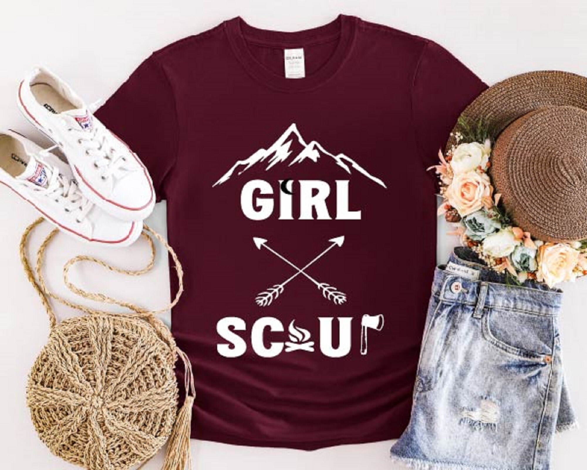 Girl Scout Shirt Woman Scout Troop T Shirt Girl Camping Crew Etsy