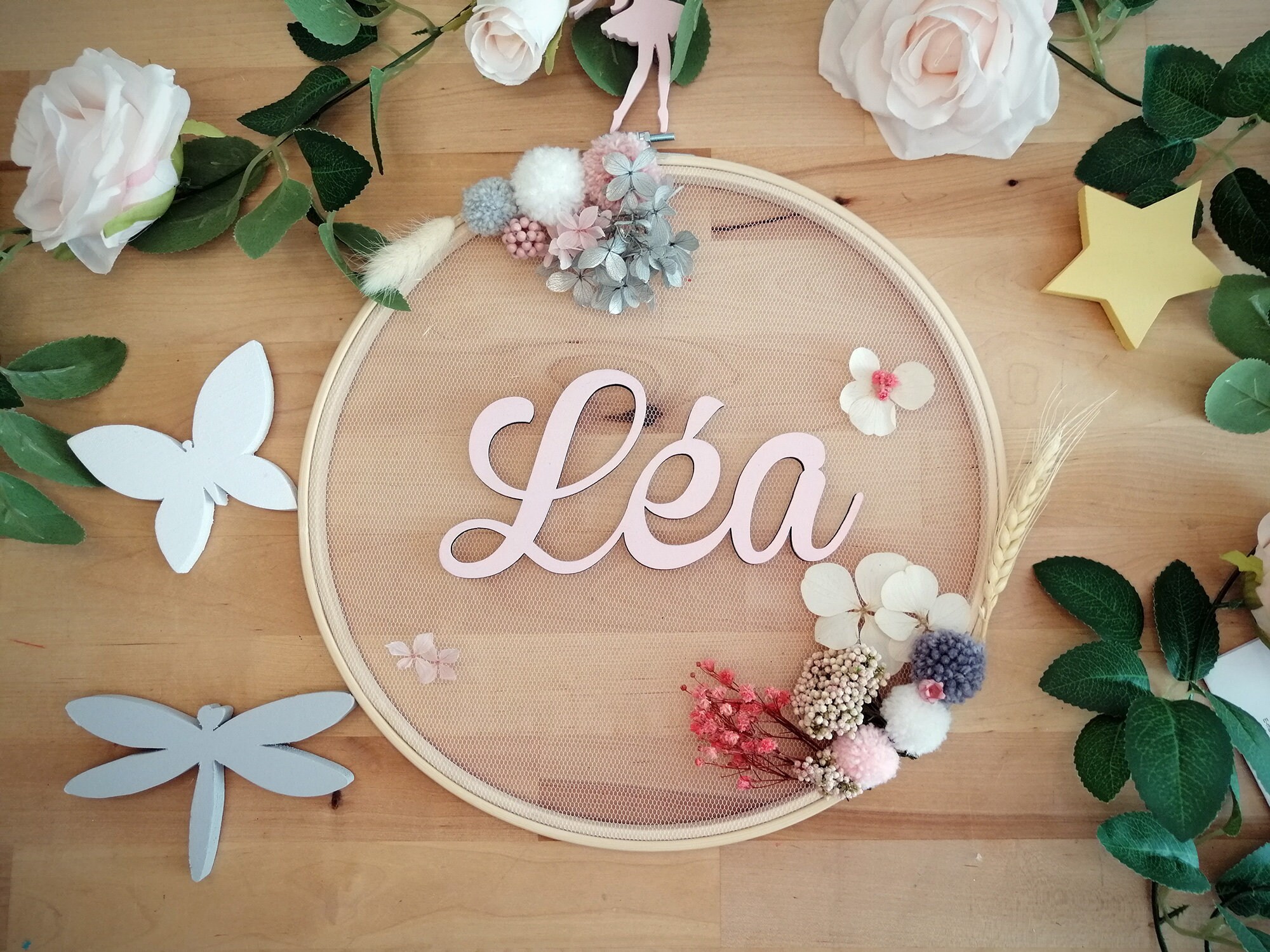 Prénom en Bois sur Couronne Bohème