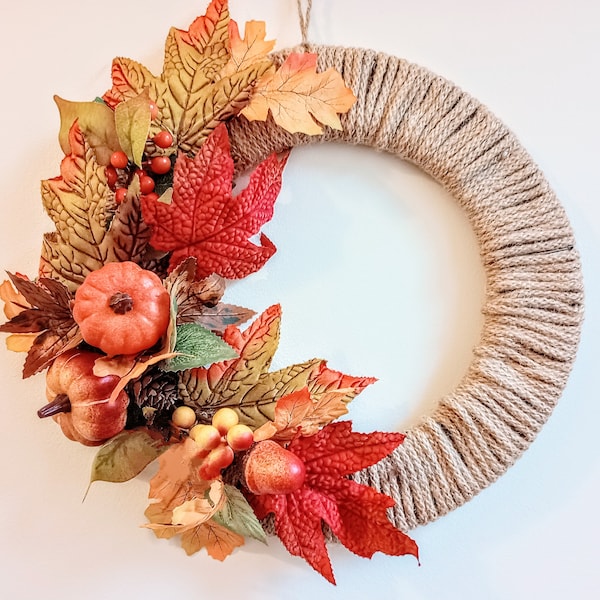 Autumn Wreath, Artificial Door Wreath, Halloween Wreath, Autumnal Decorations