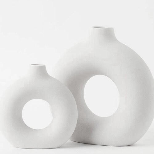 Donut Vase Moldstacked Circle Form Planter Cement Concrete Etsy