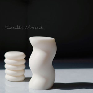Curvy Wave Candles Mold,Squiggly Pillar Soy Wax Silicone Moulds For Making Unique Bendy Scented Candle,Fun Twisted candle Decor