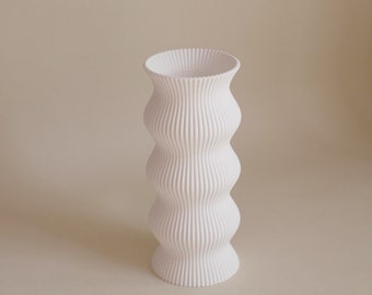 Unique Twisted Ribbed Pillar Vase Mold for Making Dried Flower Interior Decor, Jesmonite Plaster Concrete Cement Planter Pot Silicone Mould