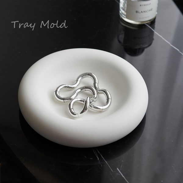 Fat Round Tray Mold,Cute Circularity Plate Cement Concrete Casting,Resin Terrazzo Jesmonite Trinket Dish, Soap Holder Plaster Silicone Mould