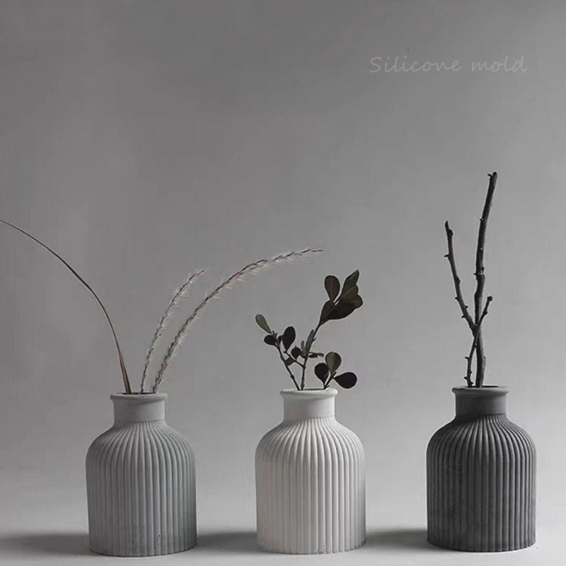 Silicone Mold Planter Cylinder e 4 Vase Geometric Mould Concrete