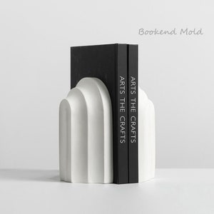 Large Arch Mold For Making 3D Rainbow Terrazzo Jesmonite bookends,Unique Candle Decor Silicone Mould,Huge Cement Bookholder Concrete Casting