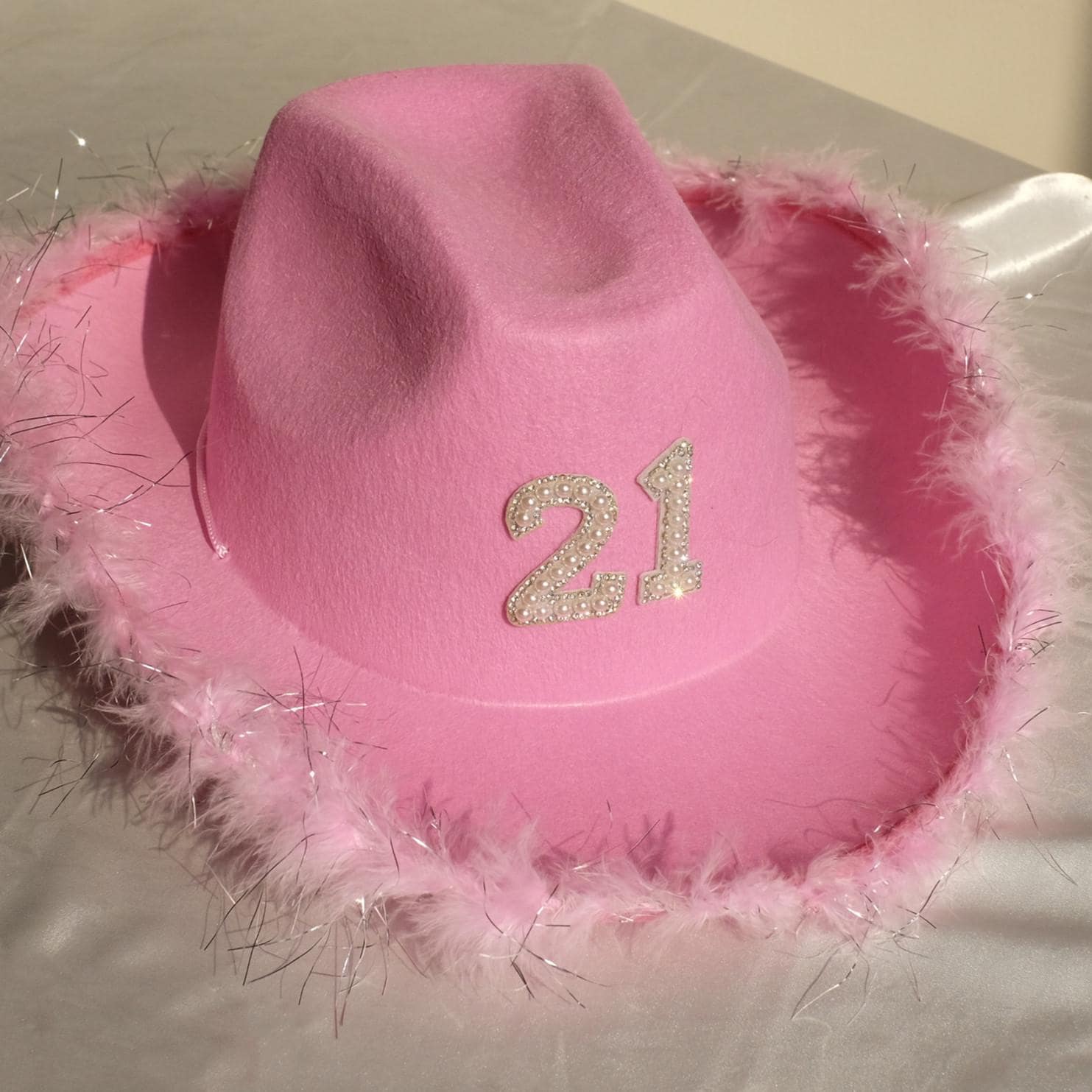 Personalized Pearl 21st Cowgirl Hat for Western Birthday 