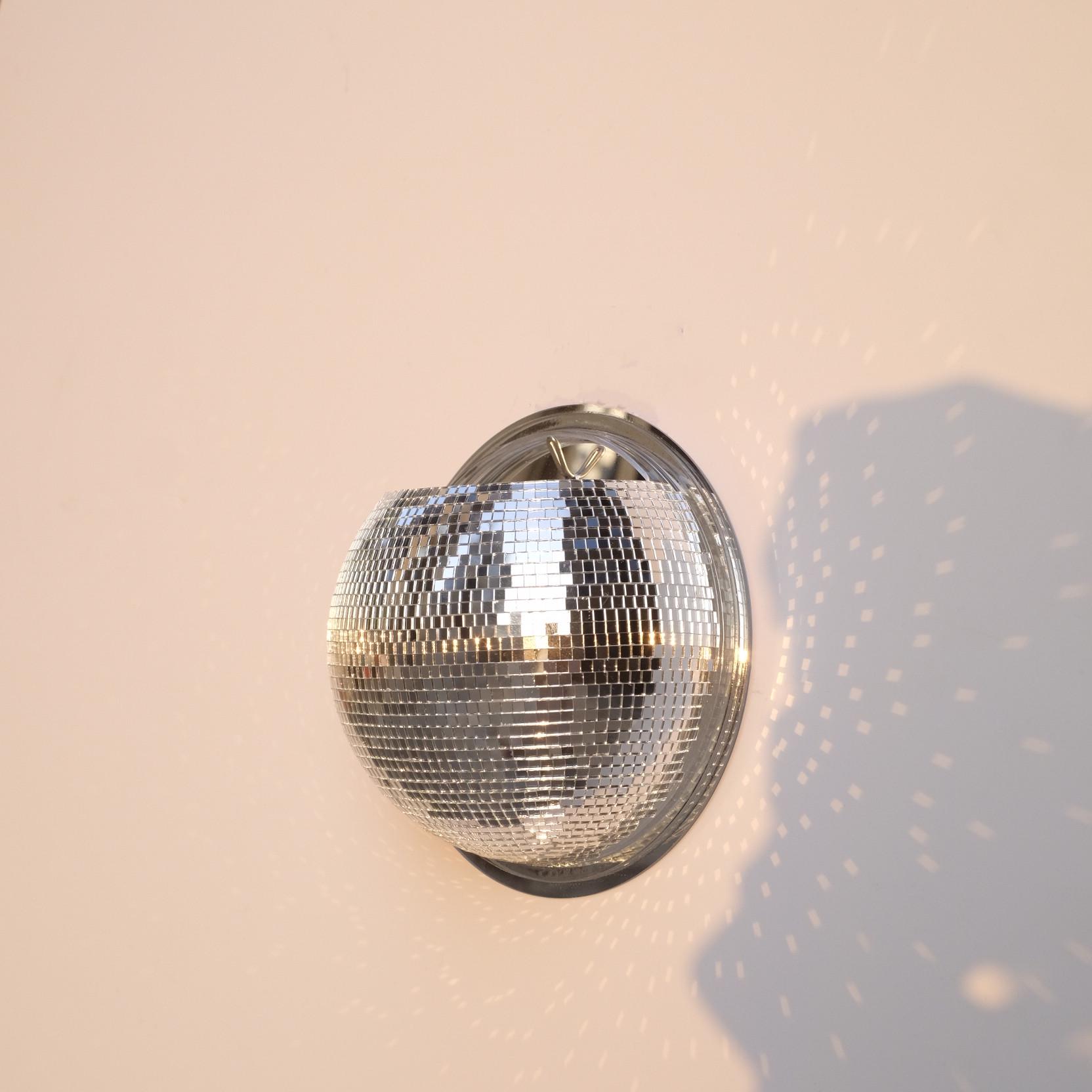 Disco Wall Shelf,8in Disco Ball Planter Hanger Large,Plant Holder,Silver Indoor Flower Pot,70s 80s Retro Western Hanging Decor,Funky Vase