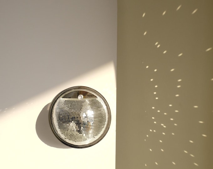 Disco Wall Shelf,8in Disco Ball Planter Hanger Large,Plant Holder,Silver Indoor Flower Pot,70s 80s Retro Western Hanging Decor,Funky Vase