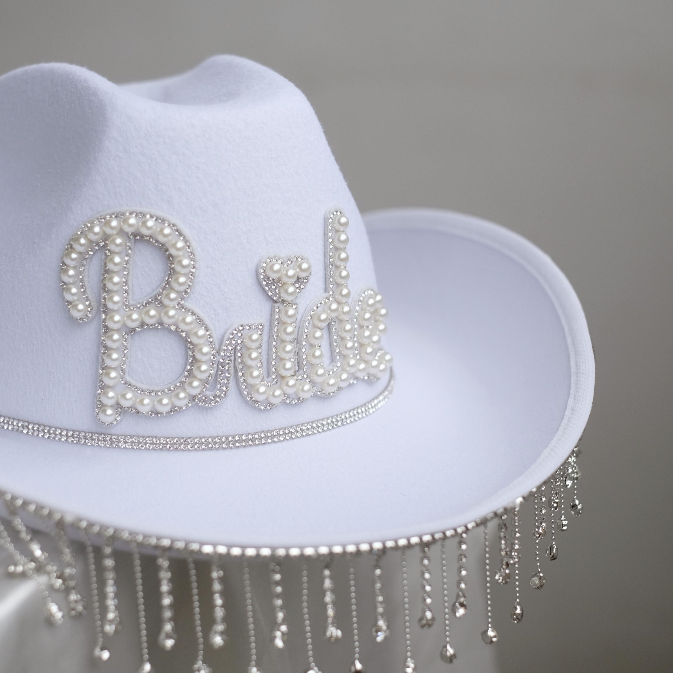 Glitter Pearl Wifey Cowgirl Hat Glitter Pearl Wifey Cowgirl Hat — Camp Wonderland  main image 3