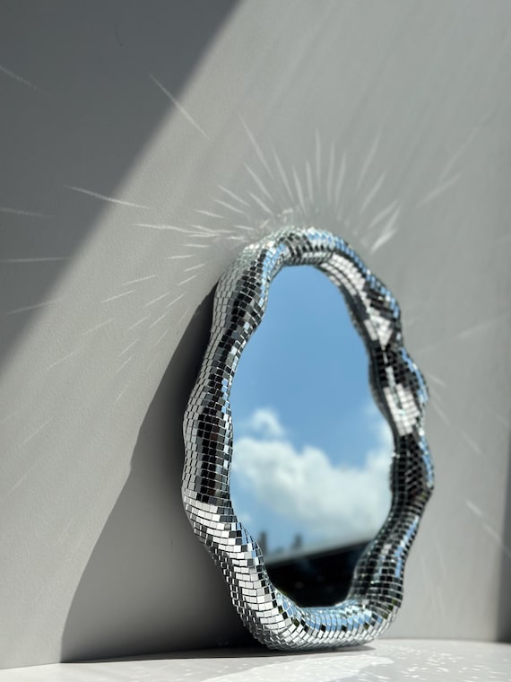 Miroir disco ondulé, décoration murale des années 70, kits de bricolage pour adultes, projet artistique relaxant, débutants, idées de loisirs