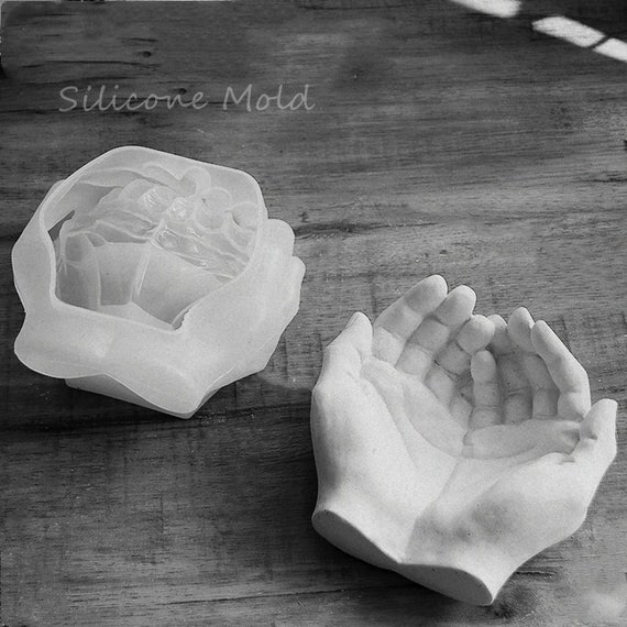 Stampo in silicone per scultura a mano 3D, Stampo per vasi di cemento in  gesso, Stampi per candelieri per ciotole per mani, Colata di cemento  portasapone, Stampo per gioielli in resina 