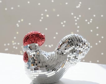 Henne Disco Figur: 70er Retro Fun Küche Dekoration Geschenk für Hühner Liebhaber