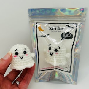 Pocket Ghost Tiny Small Ghost Mini Ghost Plush Stuffed Ghost Party Favor Halloween Ghost Boo Ghost Glow in the Dark Adopt a Ghost Boo Basket