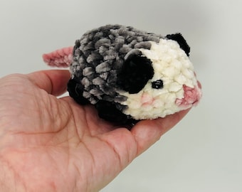 Pocket Possum: Velvet Opossum Plushie - Stuffed Animal Gift