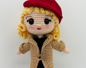 Handmade Crochet Doll Red Hat