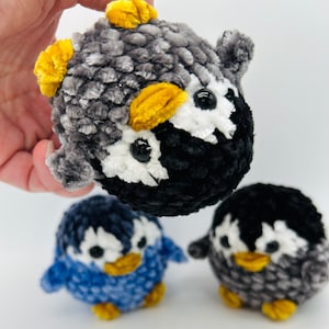 Penguin Puff Velvet Penguin Stocking Stuffer Christmas Gift Holiday Small Penguin Mini Penguin Stocking Stuffer Penguin Plushie