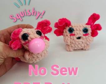No Sew Axolotl Stress Ball Crochet Pattern (PDF Digital Download)
