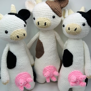 Skinny Cow Amigurumi Plushie - Crochet Toy