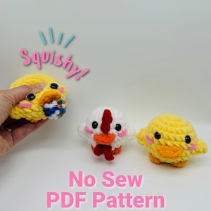 No Sew Duck & Chicken Stress Ball Crochet Pattern Animal Stress Ball Pattern Easy Crochet Market Prep