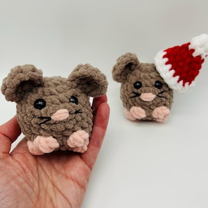 Mouse Plushie Christmas Mouse Santa Hat Mouse All Was Silent