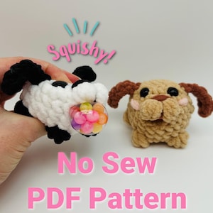 No Sew Dog Stress Ball Puppy Crochet Pattern Animal Stress Ball Pattern  (PDF Digital Download)