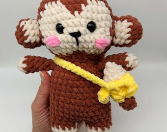 Monkey Plushie with Banana Bag