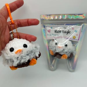 Bald Eagle Backpack Buddy Plushie - Keychain Optional - Bag Charm Keychain Little Eagle Gift