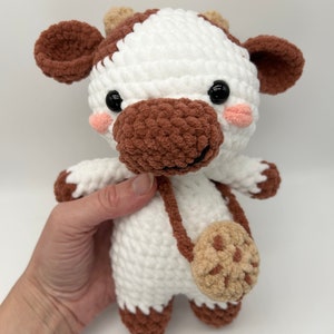 Cookie Cow Plushie Stuffed Cow Cute Farm Animal Cow Plushie Lovey Stuffey Strawberry Cow
