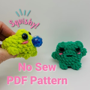 No Sew Frog Stress Ball Crochet Pattern (PDF Digital Download)