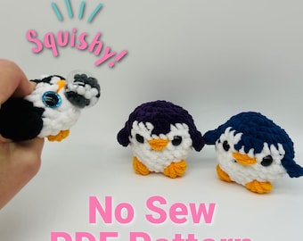 Modello per pallina antistress a forma di pinguino all'uncinetto senza cuciture: facile preparazione per il mercato (modello in PDF)