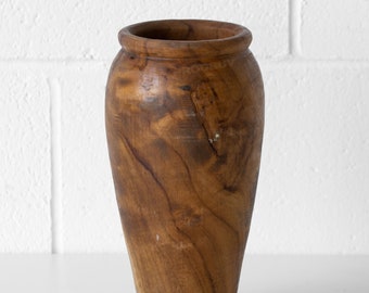 Teak Root Wood 'Shallow' Vase 25cm Tall Rustic For Cut Flowers