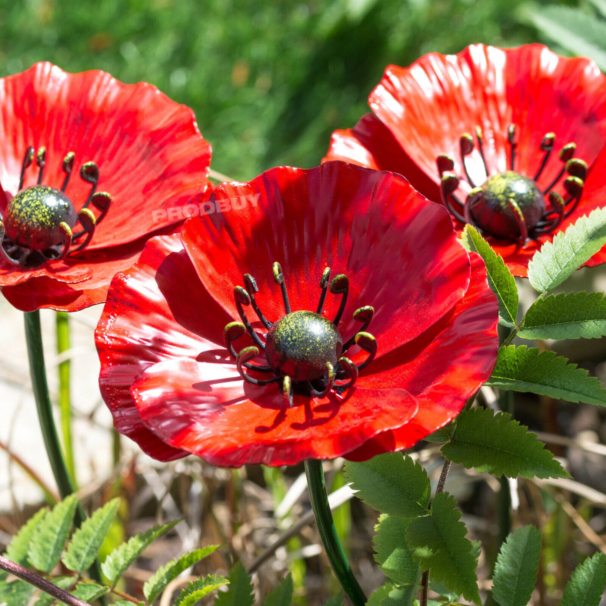 Fleur de coquelicot en métal grand modèle