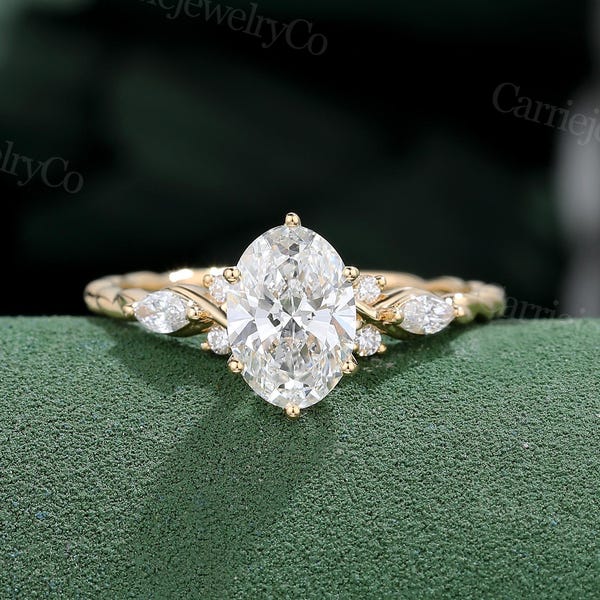 Pierścionek zaręczynowy z diamentem laboratoryjnym o masie 1 CT z certyfikatem IGI Pierścionek ze złota Pierścionek z diamentem laboratoryjnym o szlifie owalnym, pierścionek 3/4 wieczności, pierścionek skręcony Prezent na rocznicę