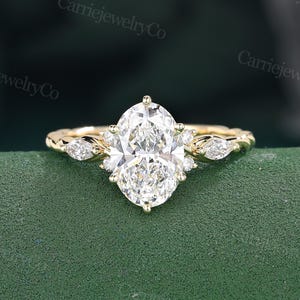 2CT IGI Certified Lab grown diamond engagement ring Solid gold ring Oval cut lab diamond ring 3/4 eternity Twisted ring Anniversary gift