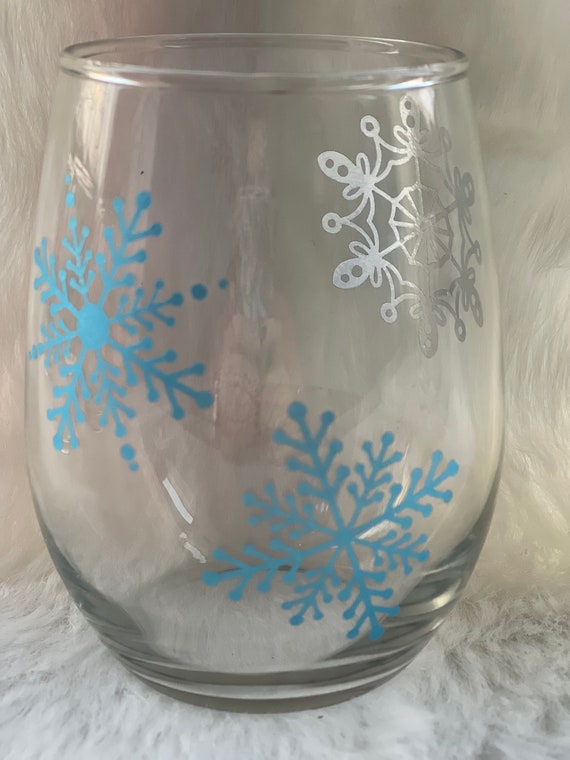 Snowflake Stemless Wine Glass