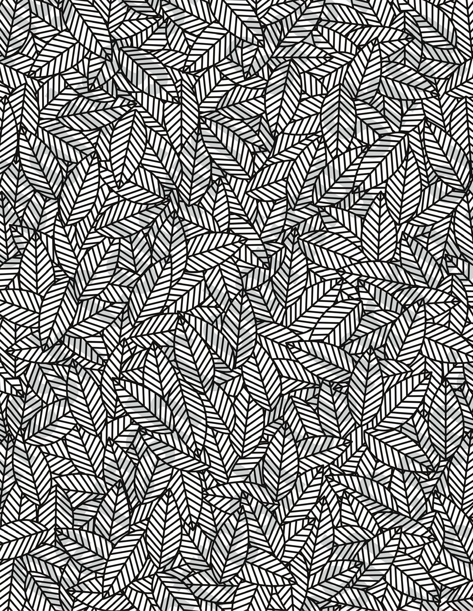 Printable Leaves Collage Coloring Page | Instant Download PDF - Etsy