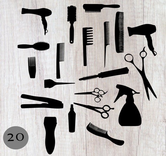 20 Hair Dresser Hair Tools Svg and Png Files for Cricut Hair Etsy