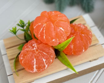 Tangerine soap, Christmas gift , Mandarin soap , Christmas fruit < Christmas favor, bar soap, party gift, Winter soap