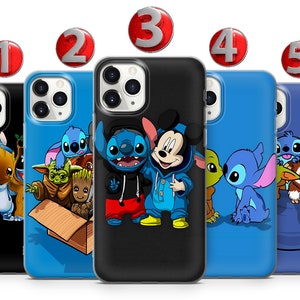 Stich Vrienden Telefoon Case Voor iPhone 16 15 14 13 12 11 X XS Samsung S25 S24 S23 S22 S21 S20 S10 GooglePixel 9 Pro XL 8 7 6